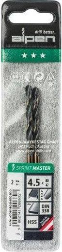 Actual product image Alpen Twist drills (4.5 millimetres)