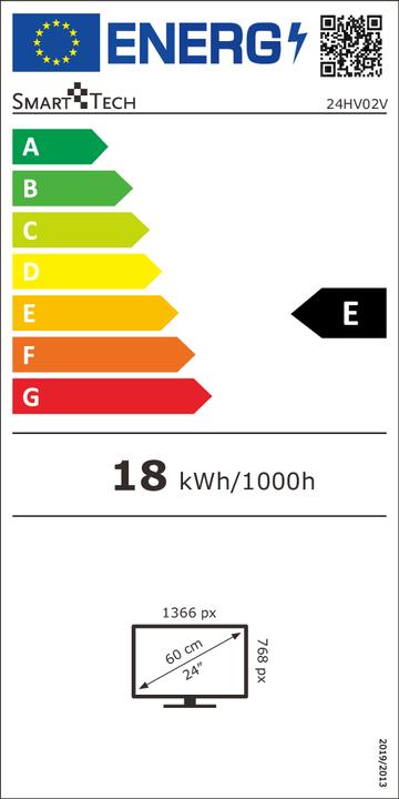 Etichetta energetica Smart Tech 24HV02V Smart TV 24 Pollici (24", LED, HD)