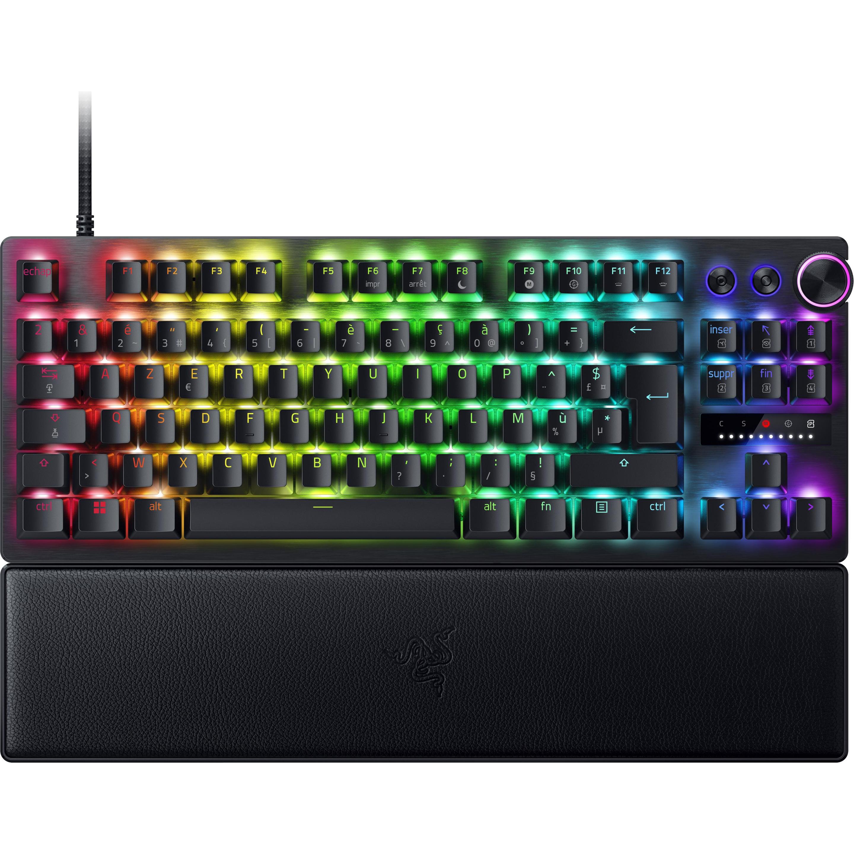 Razer Clavier jeu Huntsman V3 Pro Tenkeyless - AZERTY Interruttori opzionali Analogiq (Francese, Cablato), Tastiera, Nero