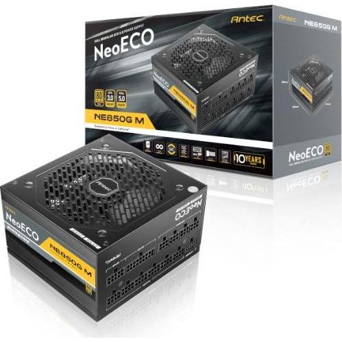 Antec Netzteil NE850G M EC ATX3.0 Modular (850W) 80+ Gold retail (850 W), PC Netzteil, Schwarz