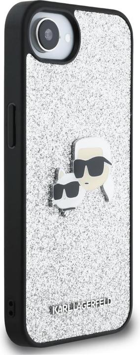 Image du produit Karl Lagerfeld - Hardcase Glitter Fixed (KLHCPSE4PFGKCPS) - iPhone 16e - Silver Karl&Choupette Head (Apple iPhone 16e)