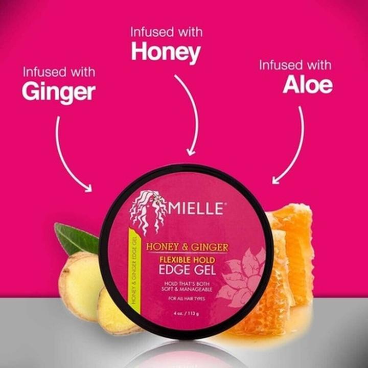 Produktbild Mielle Honey and Ginger Edge Gel Flexible Hold 4oz (Haargel)