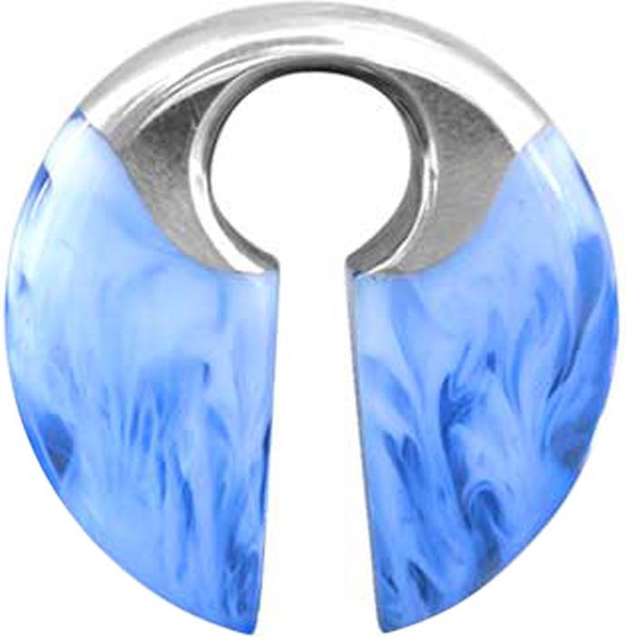 Produktbild Star Piercing Ohrgewicht Schlüsselloch silber Frost Epoxy blau (Messing, Organisch)