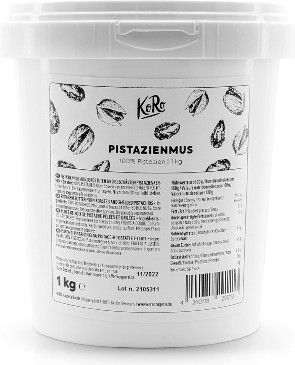 Nährwerte und Zutaten KoRo Pistazienmus (1000 g)