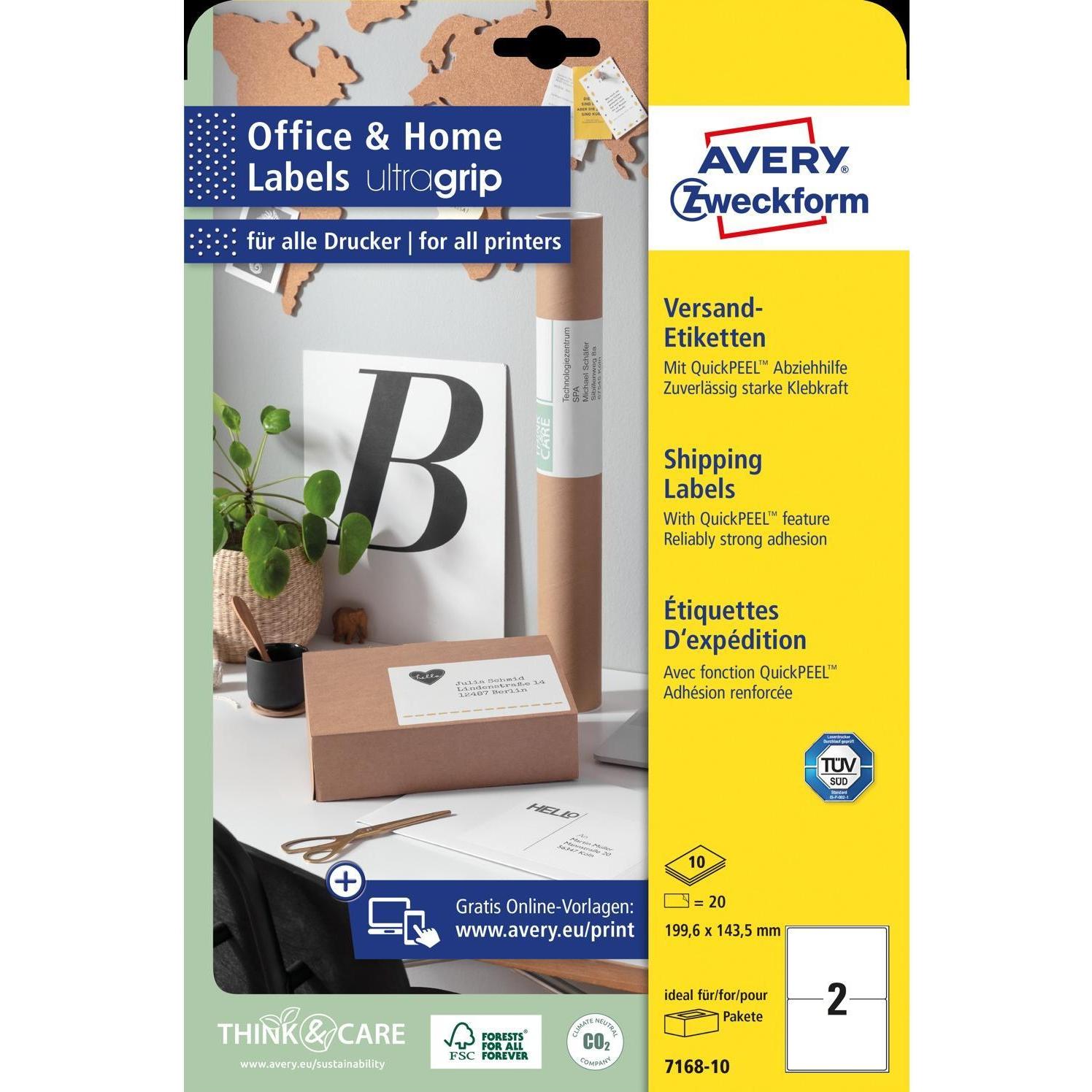 Avery, Sticker, Versand-Etiketten, Home Office, Kleinpackung