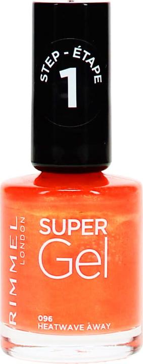 Rimmel London Rimmel - Super Gel STEP1 - Gel nail polish 12 ml 096 Heatwave Away (096 Heatwave Away, Gel-Effekt Nagellack)