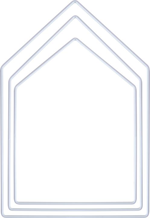Image du produit Rayher Anneau métallique "Maison", lot de 3, blanc (13,5 x 19 cm, 15,5 x 23 cm, 18 x 27,5 cm)
