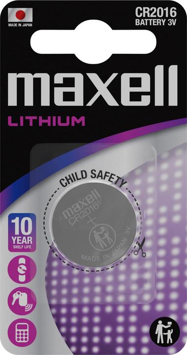 Actual product image Maxell Button cell CR2016 1 piece (1 pcs., CR2016, 90 mAh)