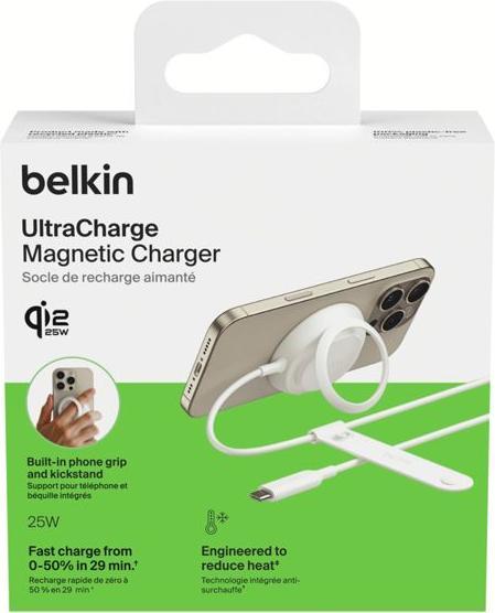 Produktbild Belkin UltraCharge Ladepad Qi2 25W mit Netzteil weiss WIA014kqWH (25 W)