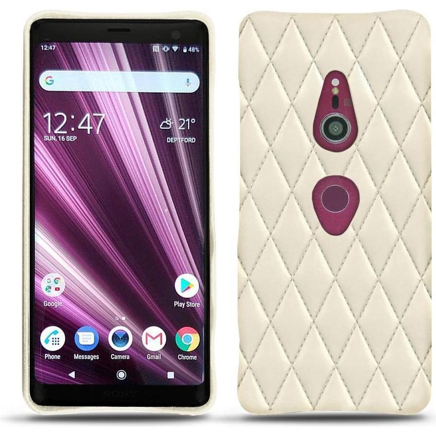 Noreve Lederschutzhülle (Sony Xperia XZ3), Smartphone Hülle, Weiss