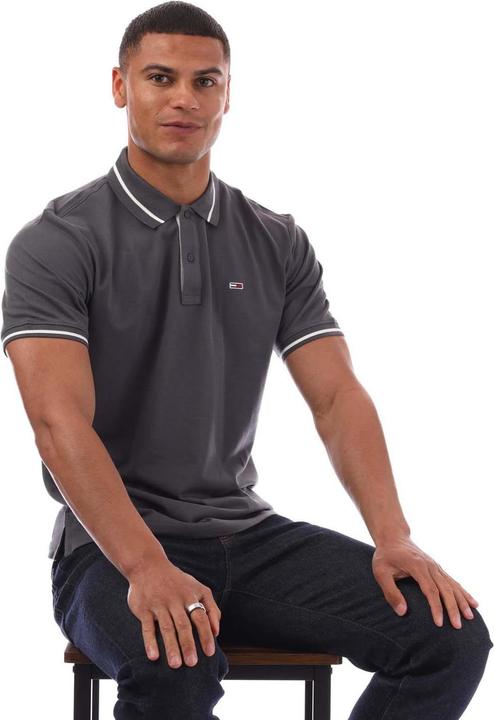 Actual product image Tommy Jeans Mens Tipped Regular Polo Shirt (L)