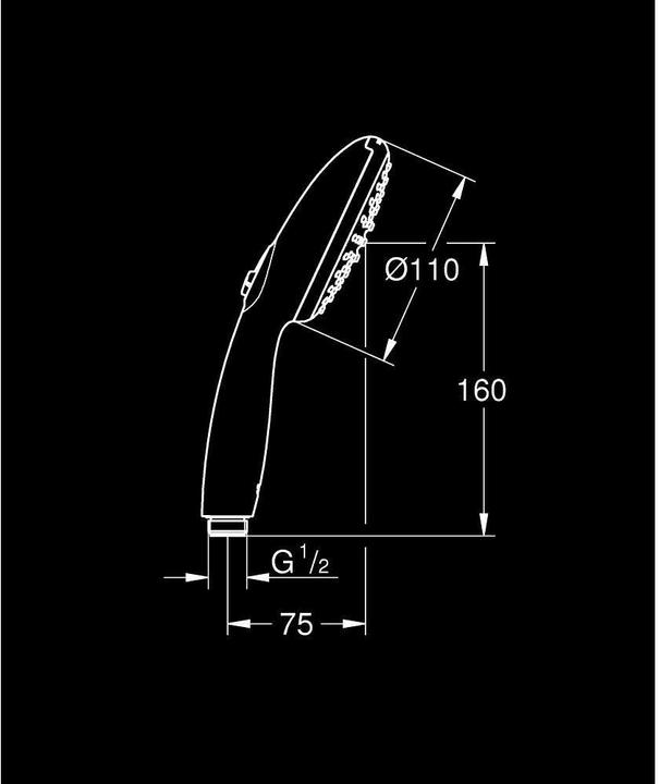 Image du produit Grohe Vitalio QuickFix Start 110 douchette à main, inverseur de jet intelligent, économie d'eau, 2 types (2 Types de jets, 7.40 l/min)
