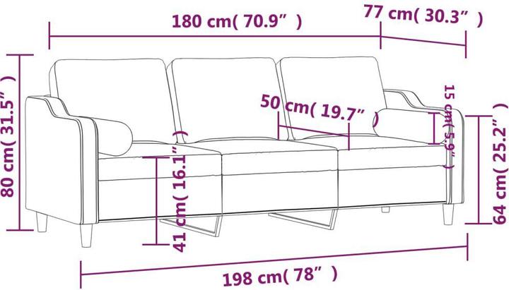 Produktbild vidaXL 3-Sitzer-Sofa (3-Sitzer)
