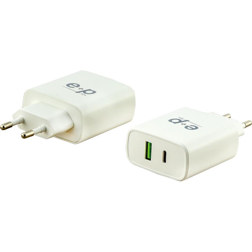 E+P USB-Schnell-Ladegerät (38 W), USB Ladegerät, Weiss