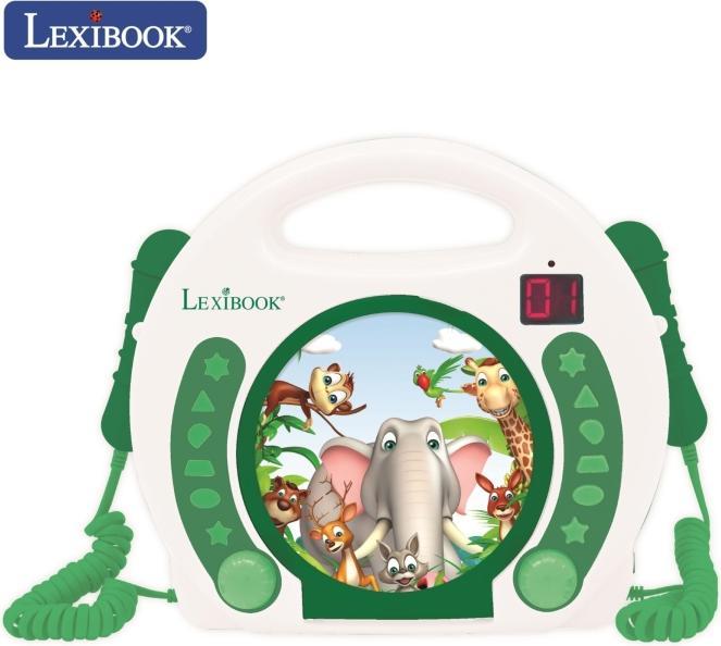 Actual product image Lexibook Portable Animal CD Player with Microphones, Handle, Programming, Repeat, Karaoke, D