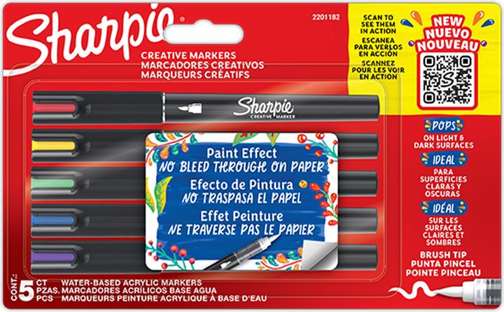 Newell Sharpie - Creative Acrylic Marker Brush tip 5-Blister (2201182) (5x)