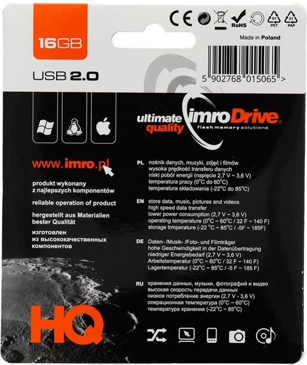 Actual product image IMRO AXIS/16GB USB USB flash drive USB Type-A 2.0 Blue - 16 GB (16 GB, USB-A)