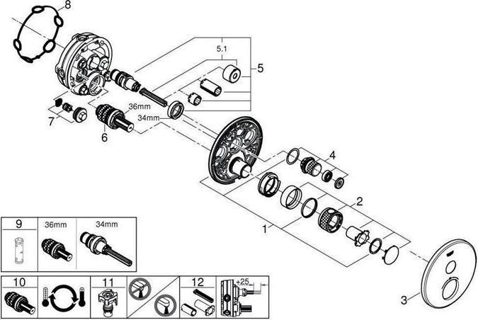 Productafbeelding Grohe Grohtherm SmartControl thermostaat