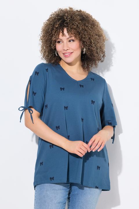 Produktbild Ulla Popken T-Shirt, Schleifen, A-Linie, V-Ausschnitt, Halbarm (46, 48)
