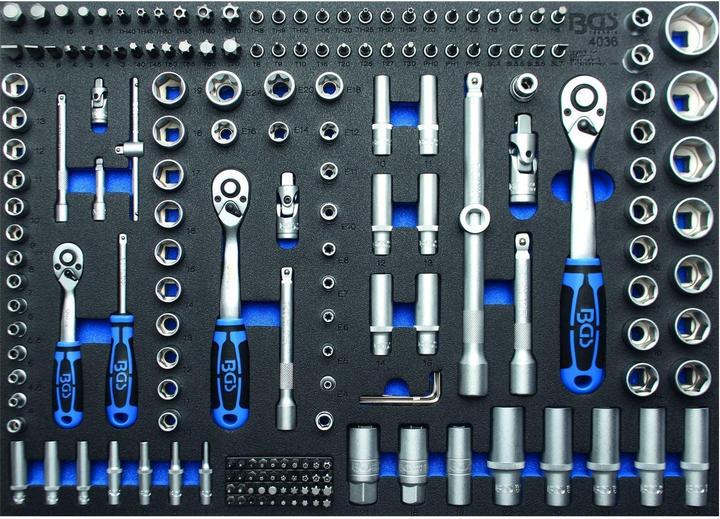 BGS Werkstattwageneinlage 3/3: Steckschlüssel-Satz 192-tlg.