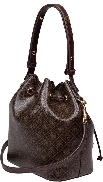 Actual product image Tory Burch monogram printed cotton bucket bag