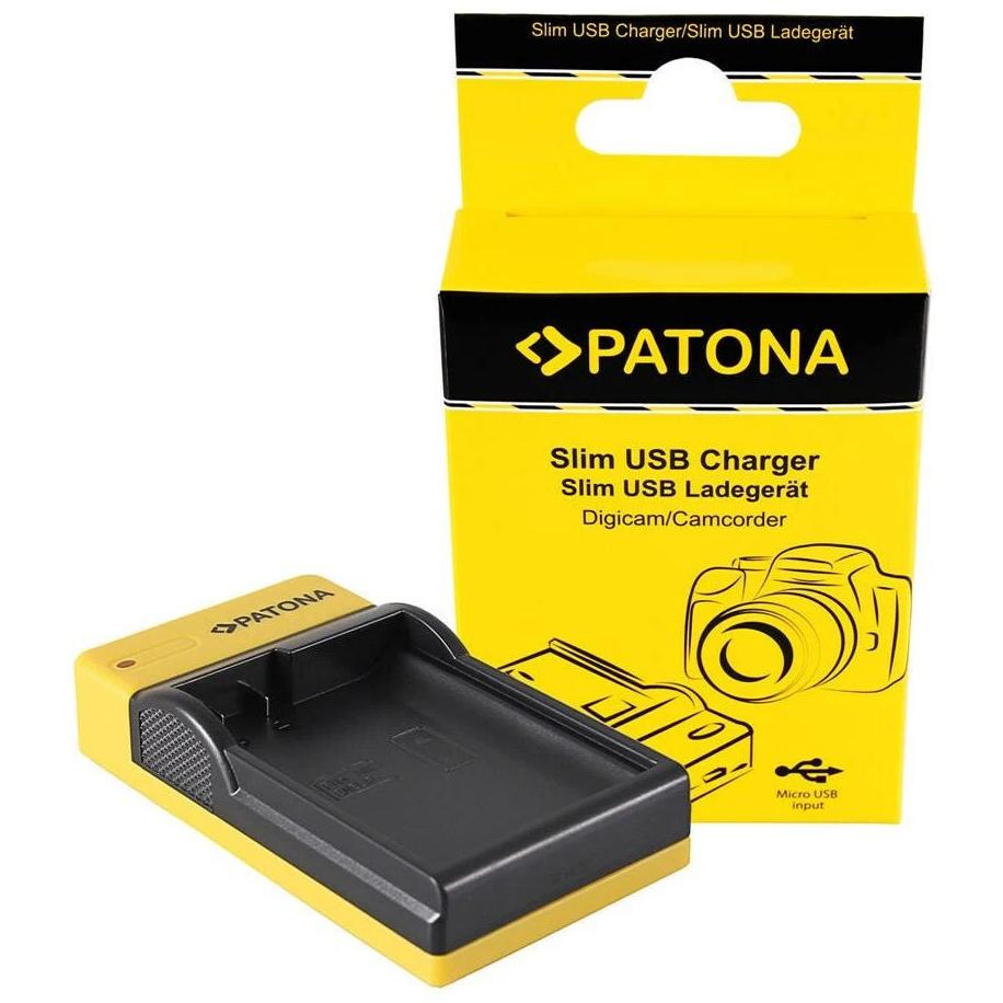 Patona Micro USB Ladegerät (Ladegerät), Kamera Stromversorgung, Schwarz, Gelb