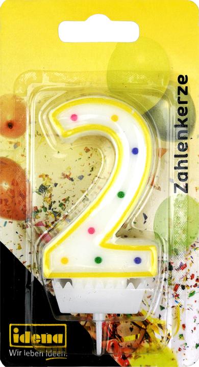 Produktbild Idena Zahlenkerze "2" gelb (1 x)
