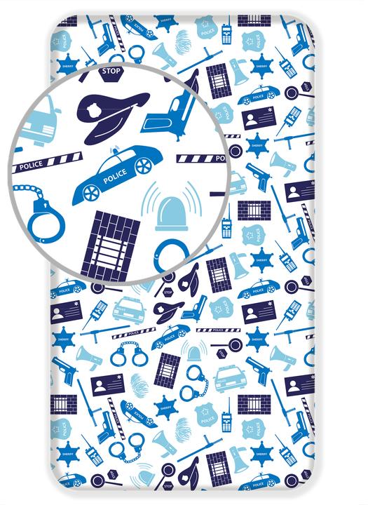 BrandMac Hoeslaken - 90x200 cm - Politie (190015) (90 x 200 cm)