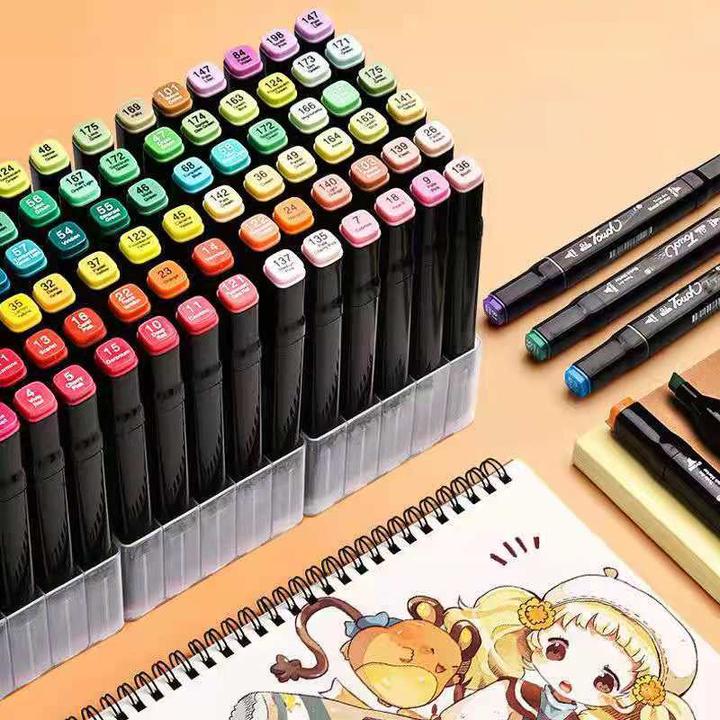 Produktbild I Am Creative Wasserfeste Acryl Filzstifte Permanent Marker Doppelspitz Malstifte - Set (Bunt, 7 mm, 168 x)