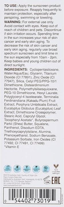 Image du produit Australian Gold Botanical (Crème solaire visage, SPF 50, 88 ml)