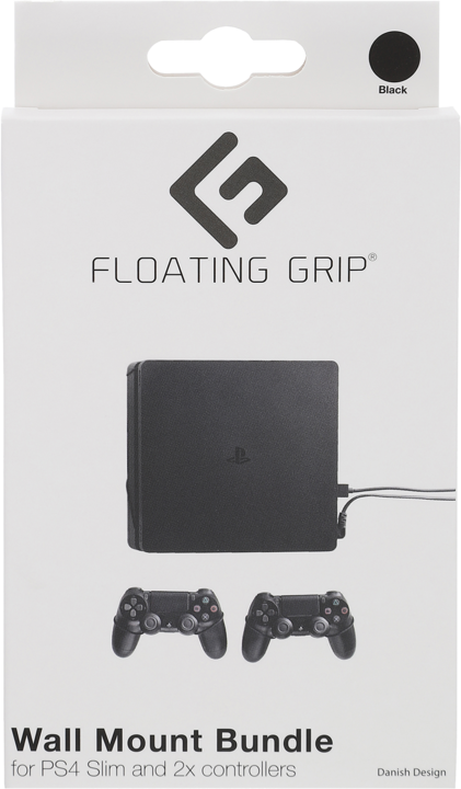 Actual product image Floating Grip Playstation 4 Slim and Controller Wall Mount - Bundle (Black) (PS4)