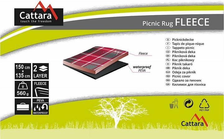Immagine prodotto Cattara Coperta da picnic FLEECE 150x135cm rosso