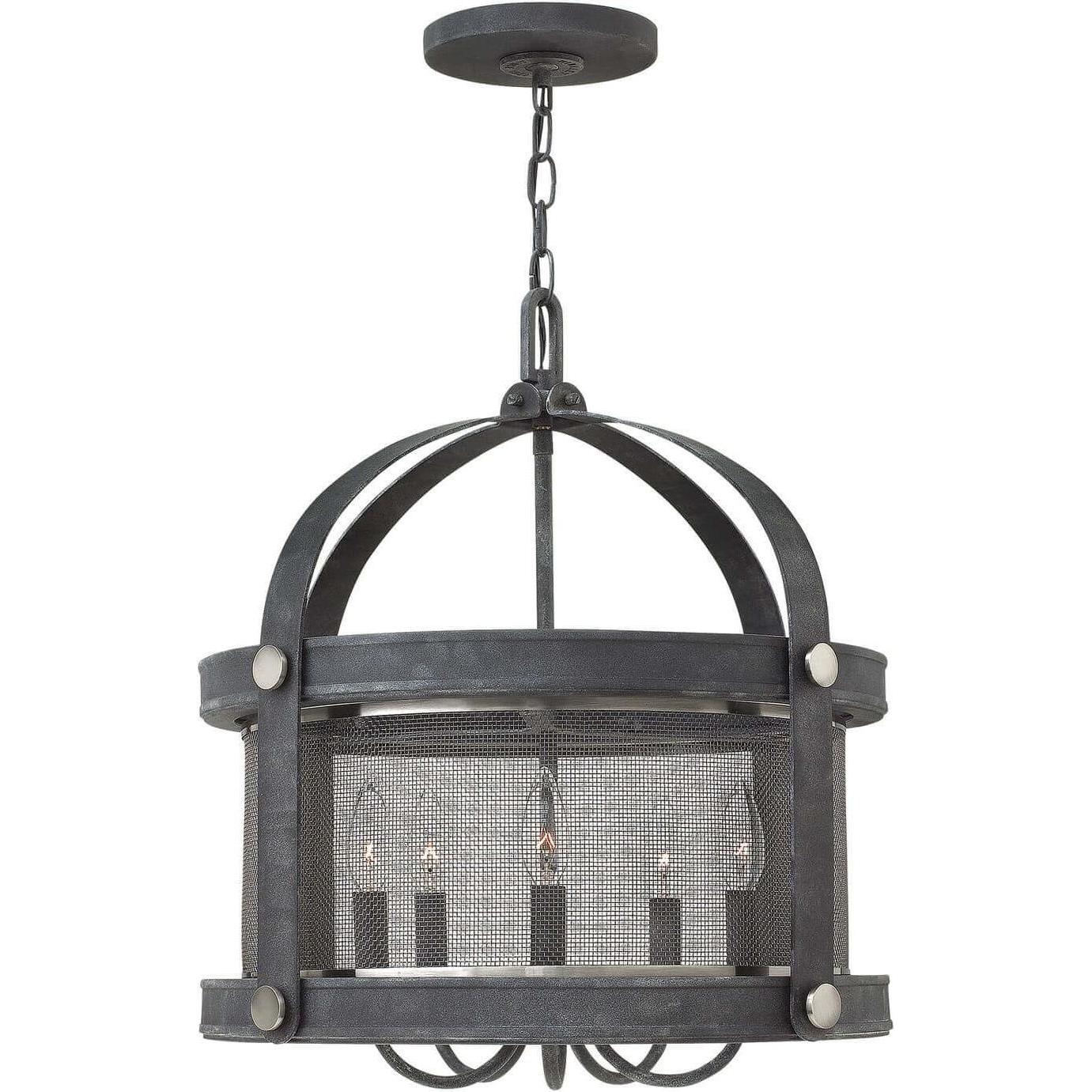 Elstead Lighting, Kronleuchter, Holden Kronleuchter E14 5-fach Gealtertes Zink