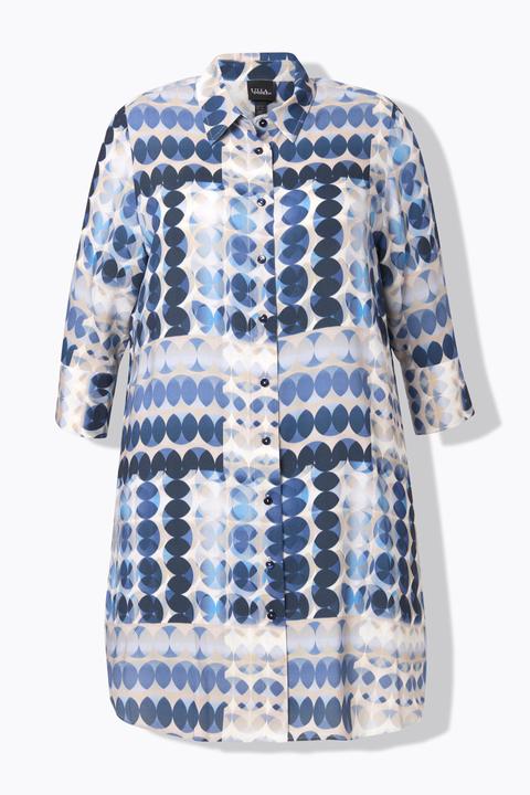 Actual product image Ulla Popken Geometric Print Button Down Tunic Blouse (42, 44)