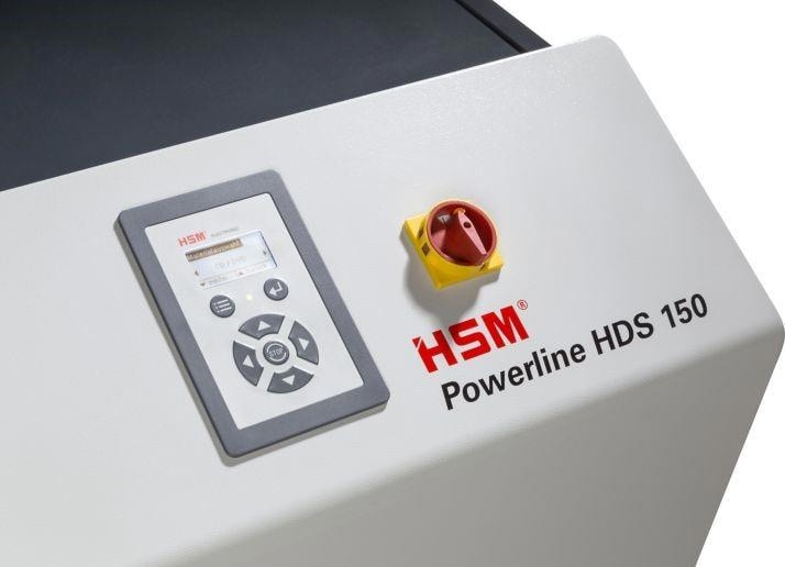 Image du produit HSM Powerline HDS 150 Destructeur de disques durs, 1 niveau, bandes : 40 mm (Coupe droite)