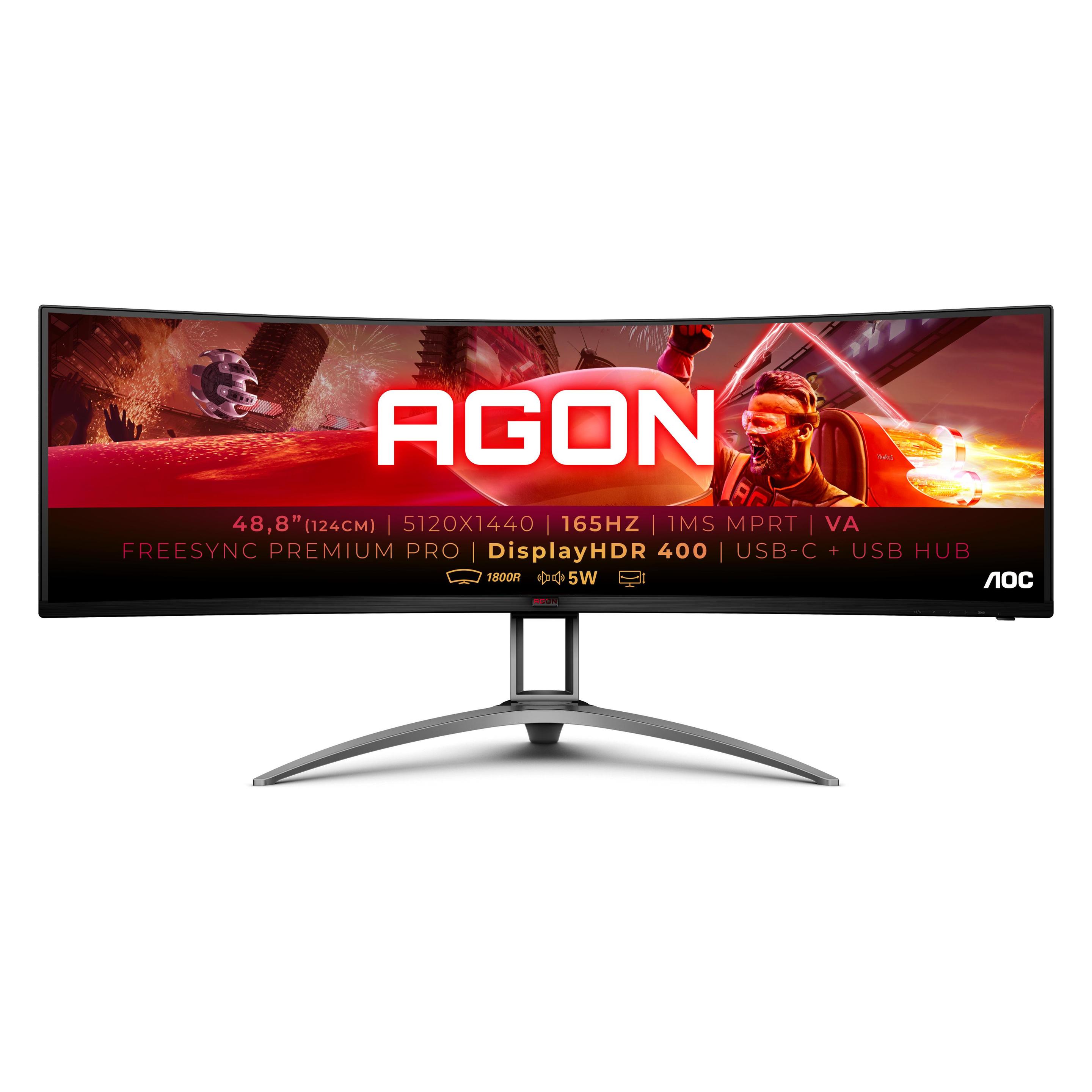 AOC Agon AG493UCX2 (5120 x 1440 Pixel, 48.80"), Monitor, Silber