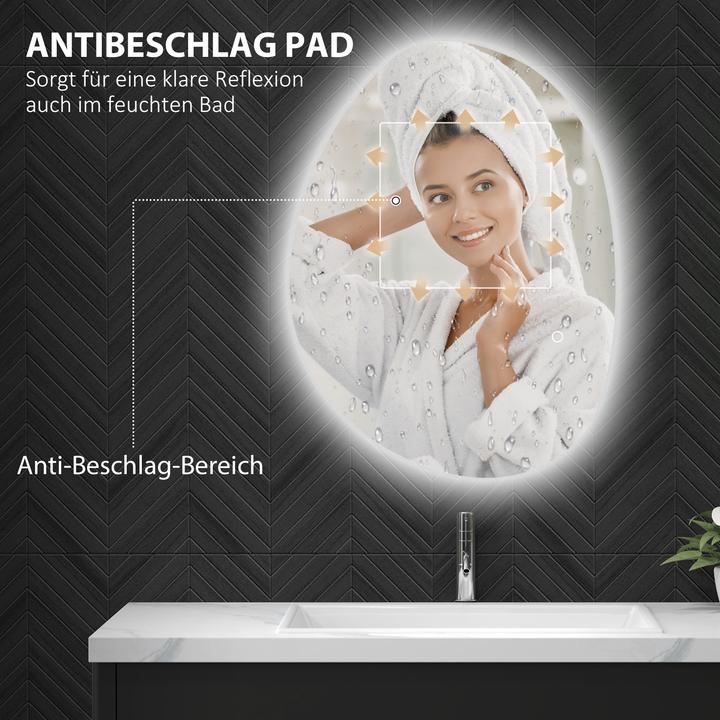 Actual product image Homcom Badspiegel Hartglas Silber