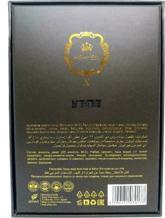 Actual product image Afnan Highness X EDP (Eau de parfum, 100 ml)