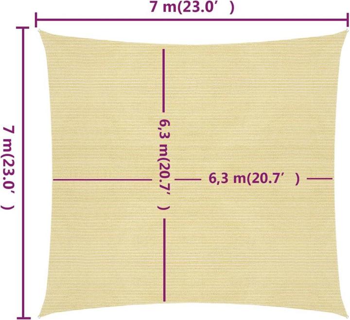Immagine prodotto vidaXL Voile d'ombrage (700 x 700 cm)