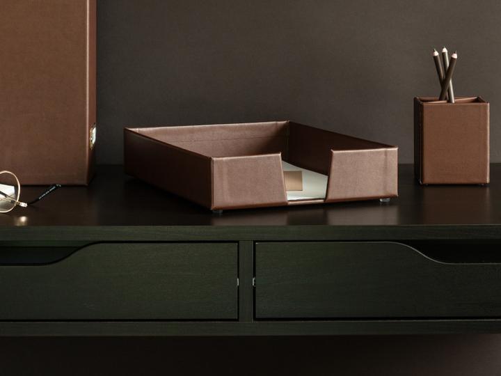 Produktbild Bigso Breifkorb Lederbezug Heidi Recycled Leather (A4, Letter)