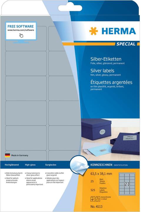 Actual product image HERMA Weatherproof coloured labels A4