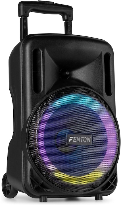 Produktbild Fenton Speaker Bluetooth - FT10LED MK2 karaoke box met LEDâ€™s, accu en microfoon - Voor (Aktiv)