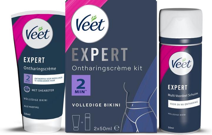 Veet Expert Depilatory Cream for Stubborn Hair Full Bikini with Foam