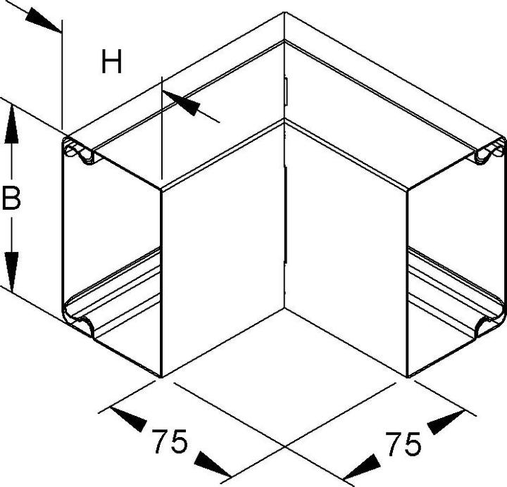 Produktbild Niedax NIE LUAC 40.060 W AuÃeneck 90Â° m.Deckel 40x60mm pulverbeschichtet (7.50 cm)