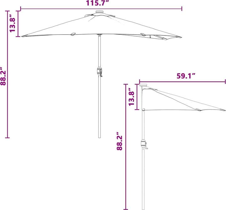 Actual product image vidaXL Garten-Sonnenschirm (1.50 m)