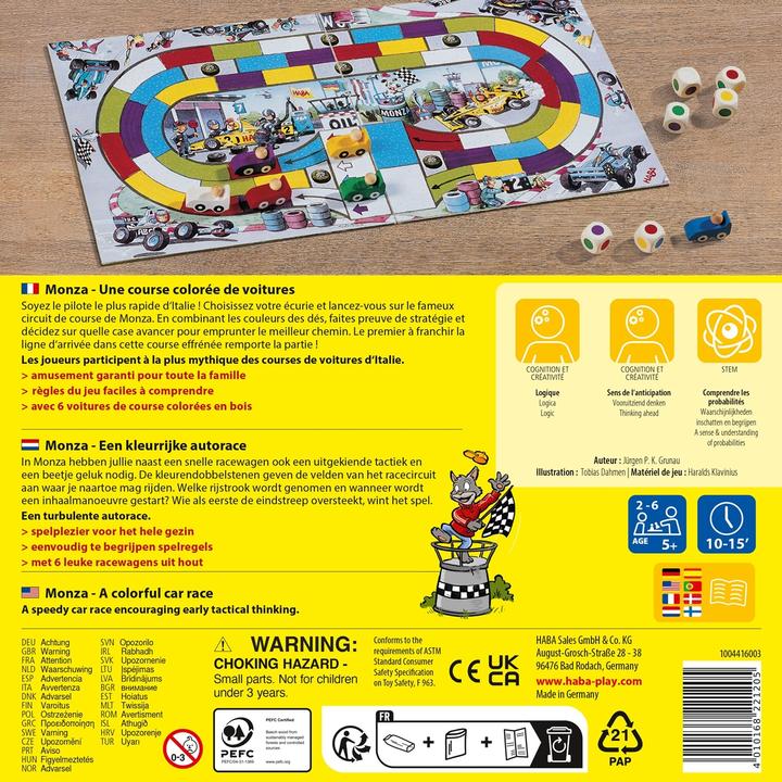 Nutritional values and ingredients Haba Monza (French, 2 - 6 Players)