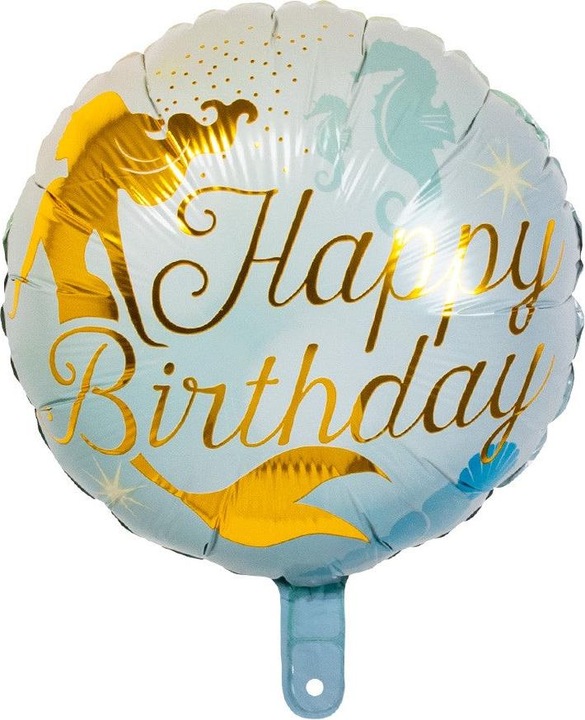 Produktbild Boland Folienballon Meerjungfrau Happy Birthday zweiseitig Ø 45cm