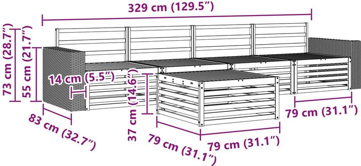 Produktbild vidaXL Outdoor-Sofa