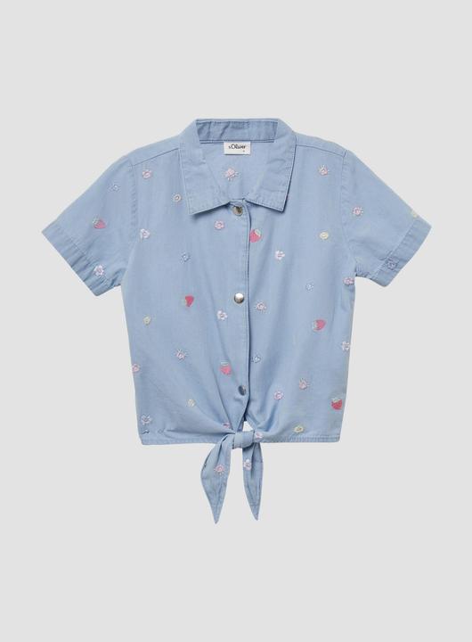 Produktbild S.Oliver Bluse Gewaschene Bluse aus Denim mit All-over-Stickerei (104, 110)