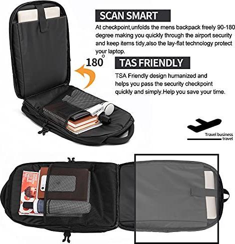 Produktbild Only-Bags.Store Grosser Laptop-Rucksack Laptop-Tasche für die Schule Arbeit mit USB-Ladeanschluss Wasserdicht (50 l)